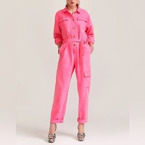 Pink Women's Straight Leg Jumpsuit